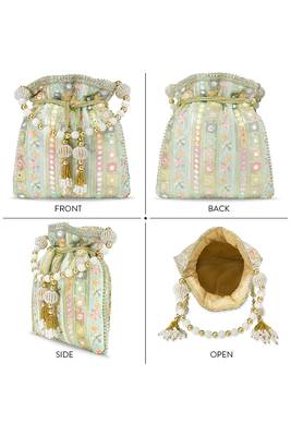 Indian potli bags gift for women evening bag clutch ethnic bride purse with drawstring 4