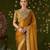 Mustard rangoli silk embroidered cutwork lace saree for women with designer blouse piece
