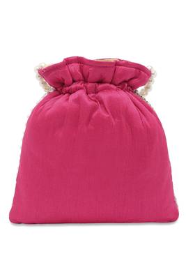 Rani pink potli bags gift for women evening bag clutch ethnic bride purse with drawstring 3