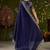 Navy blue rangoli silk embroidered cutwork lace saree for women with designer blouse piece