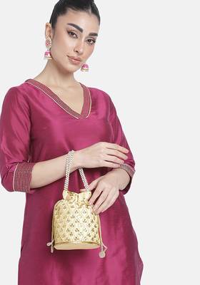 Embroidered potli bag gift for women handmade ethnic purse evening handbags 1