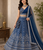 Blue wedding wear lehenga choli for women