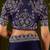 Navy blue rangoli silk embroidered cutwork lace saree for women with designer blouse piece