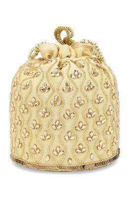 Gold potli bags gift evening bag clutch ethnic bride purse with drawstring for women 2