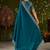 Rama green rangoli silk embroidered cutwork lace saree for women with designer blouse piece