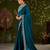 Rama green rangoli silk embroidered cutwork lace saree for women with designer blouse piece