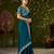 Rama green rangoli silk embroidered cutwork lace saree for women with designer blouse piece