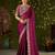 Rani pink rangoli silk embroidered cutwork lace saree for women with designer blouse piece