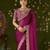 Rani pink rangoli silk embroidered cutwork lace saree for women with designer blouse piece