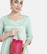Rani pink potli bags gift evening bag clutch ethnic bride purse with drawstring for women