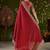 Red rangoli silk embroidered cutwork lace saree for women with designer blouse piece