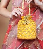 Embroidered potli bag handmade ethnic purse evening handbags stylish bridal fashion for women