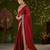 Red rangoli silk embroidered cutwork lace saree for women with designer blouse piece