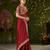Red rangoli silk embroidered cutwork lace saree for women with designer blouse piece