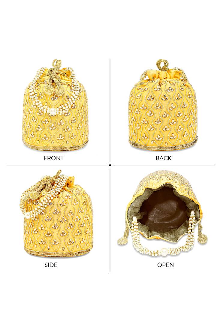 Embroidered potli bag handmade ethnic purse evening handbags stylish bridal fashion for women