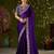 Violet rangoli silk embroidered cutwork lace saree for women with designer blouse piece