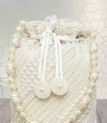White potli bags gift for women evening bag clutch ethnic bride purse with drawstring gifts for mom