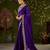 Violet rangoli silk embroidered cutwork lace saree for women with designer blouse piece