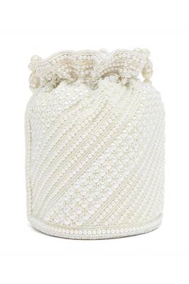 White potli bags gift for women evening bag clutch ethnic bride purse with drawstring gifts for mom 4