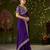 Violet rangoli silk embroidered cutwork lace saree for women with designer blouse piece