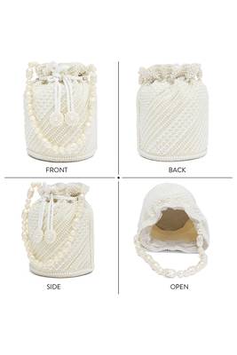 White potli bags gift for women evening bag clutch ethnic bride purse with drawstring gifts for mom 5