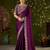 Wine rangoli silk embroidered cutwork lace saree for women with designer blouse piece