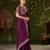 Wine rangoli silk embroidered cutwork lace saree for women with designer blouse piece