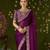 Wine rangoli silk embroidered cutwork lace saree for women with designer blouse piece