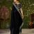 Black rangoli silk saree with embroidered designer blouse piece