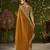 Mustard black rangoli silk saree with embroidered designer blouse piece