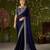 Navy blue rangoli silk saree with embroidered designer blouse piece