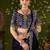 Navy blue rangoli silk saree with embroidered designer blouse piece