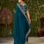 Rama green rangoli silk saree with embroidered designer blouse piece