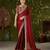 Red rangoli silk saree with embroidered designer blouse piece