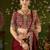 Red rangoli silk saree with embroidered designer blouse piece