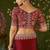 Red rangoli silk saree with embroidered designer blouse piece