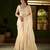Beige jimmy choo fabric saree with multi thread embroidered work for women