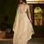 Beige jimmy choo fabric saree with multi thread embroidered work for women