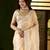 Beige jimmy choo fabric saree with multi thread embroidered work for women