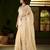 Beige jimmy choo fabric saree with multi thread embroidered work for women