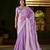 Lavender jimmy choo fabric saree with multi thread embroidered work for women