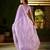 Lavender jimmy choo fabric saree with multi thread embroidered work for women