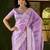 Lavender jimmy choo fabric saree with multi thread embroidered work for women
