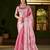 Pink jimmy choo fabric saree with multi thread embroidered work for women