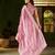 Pink jimmy choo fabric saree with multi thread embroidered work for women