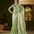Pistagreen jimmy choo fabric saree with multi thread embroidered work for women