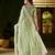 Pistagreen jimmy choo fabric saree with multi thread embroidered work for women