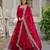 Red faux georgette readymade anarkali suit with embroidery & sequin  work