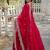 Red faux georgette readymade anarkali suit with embroidery & sequin  work