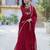 Maroon faux georgette readymade anarkali suit with embroidery & sequin  work